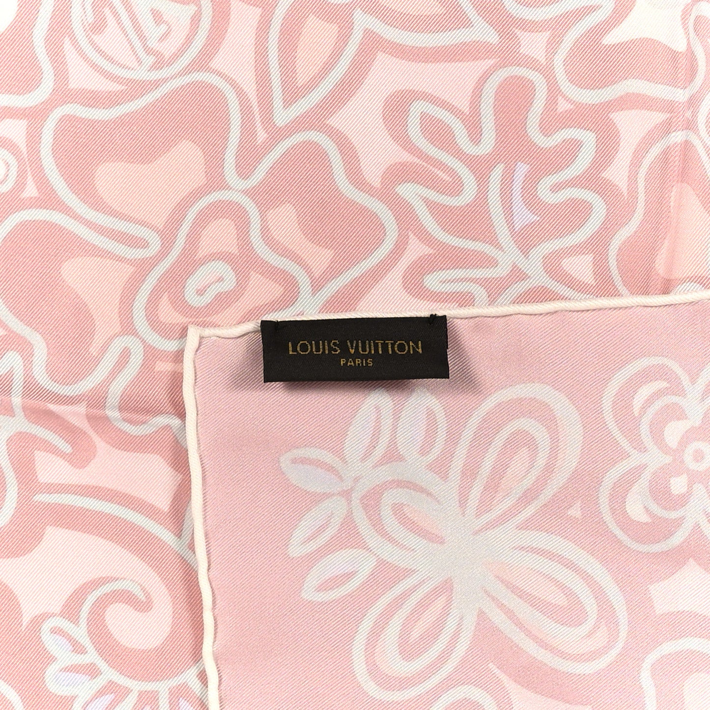 Silk Floral Trunk Square Scarf Pink