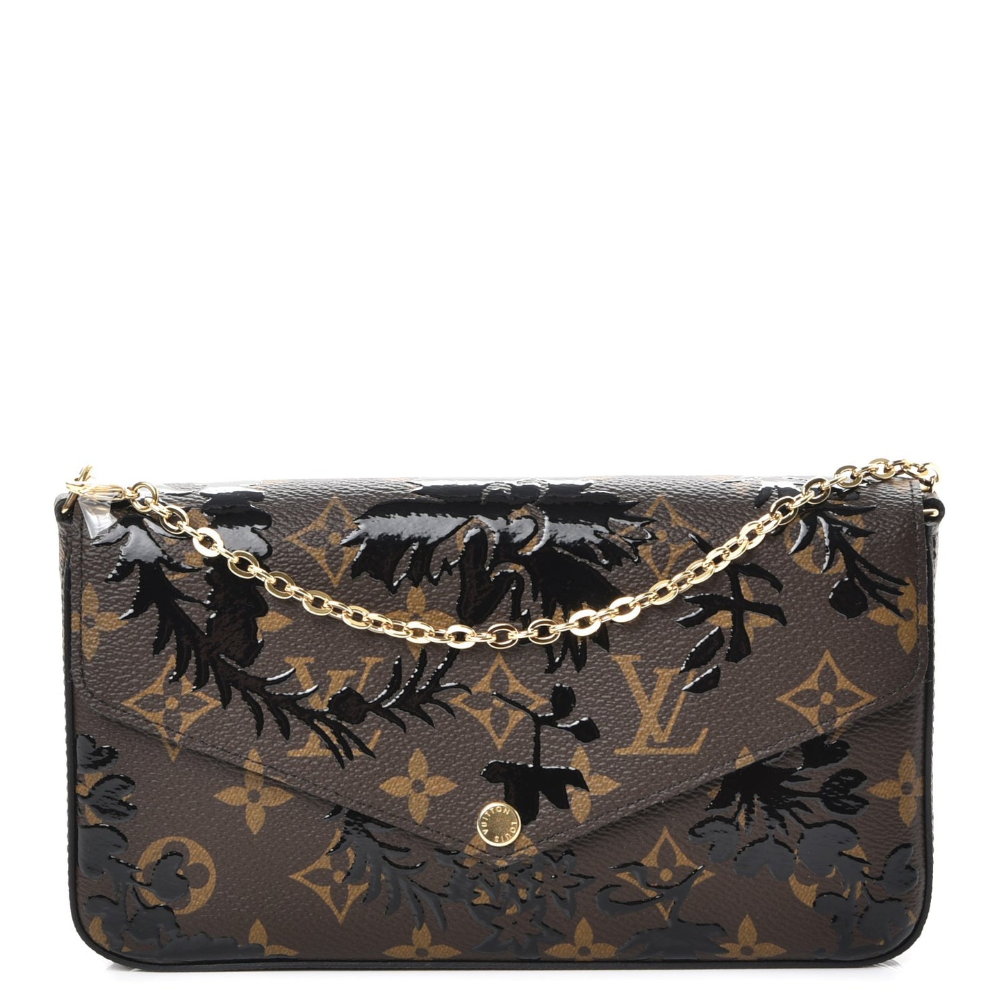 Monogram Blossom Pochette Felicie Chain Wallet Black
