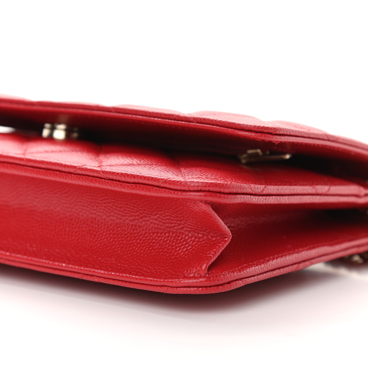 Chanel Caviar Quilted Wallet On Chain WOC Red 5 of 11