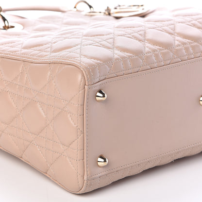Christian Dior Lambskin Cannage Large Lady Dior Beige 9 of 11