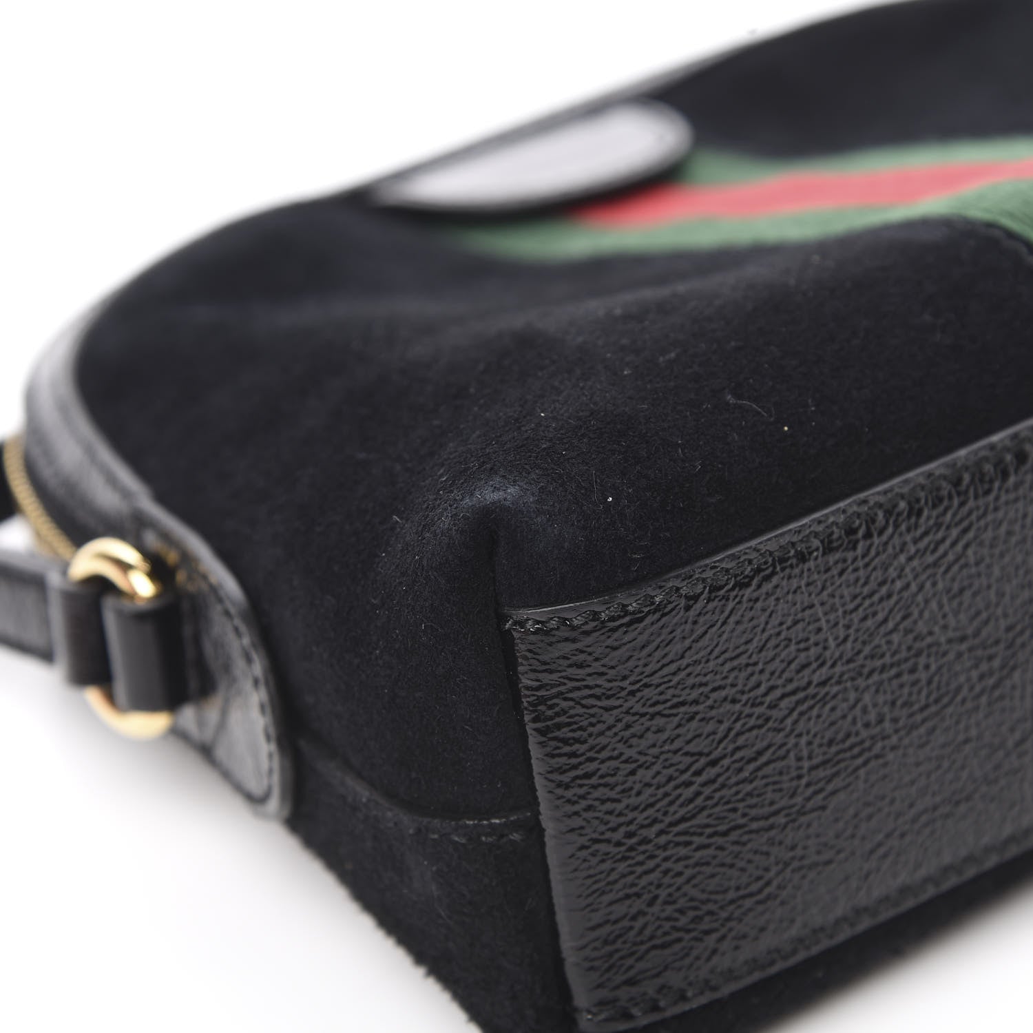 Gucci Suede Patent Web GG Small Ophidia Dome Shoulder Bag Black 11 of 11