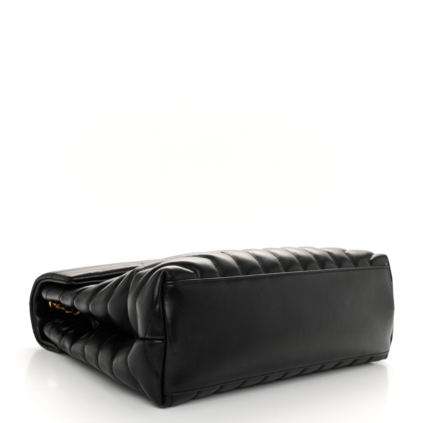 Calfskin Y Quilted Monogram Medium Loulou Chain Satchel Black