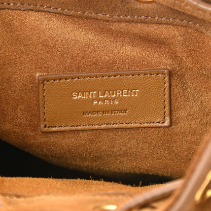 Saint Laurent Suede Calfskin Small Emmanuelle Fringe Bucket Bag Light Ocre 6 of 12