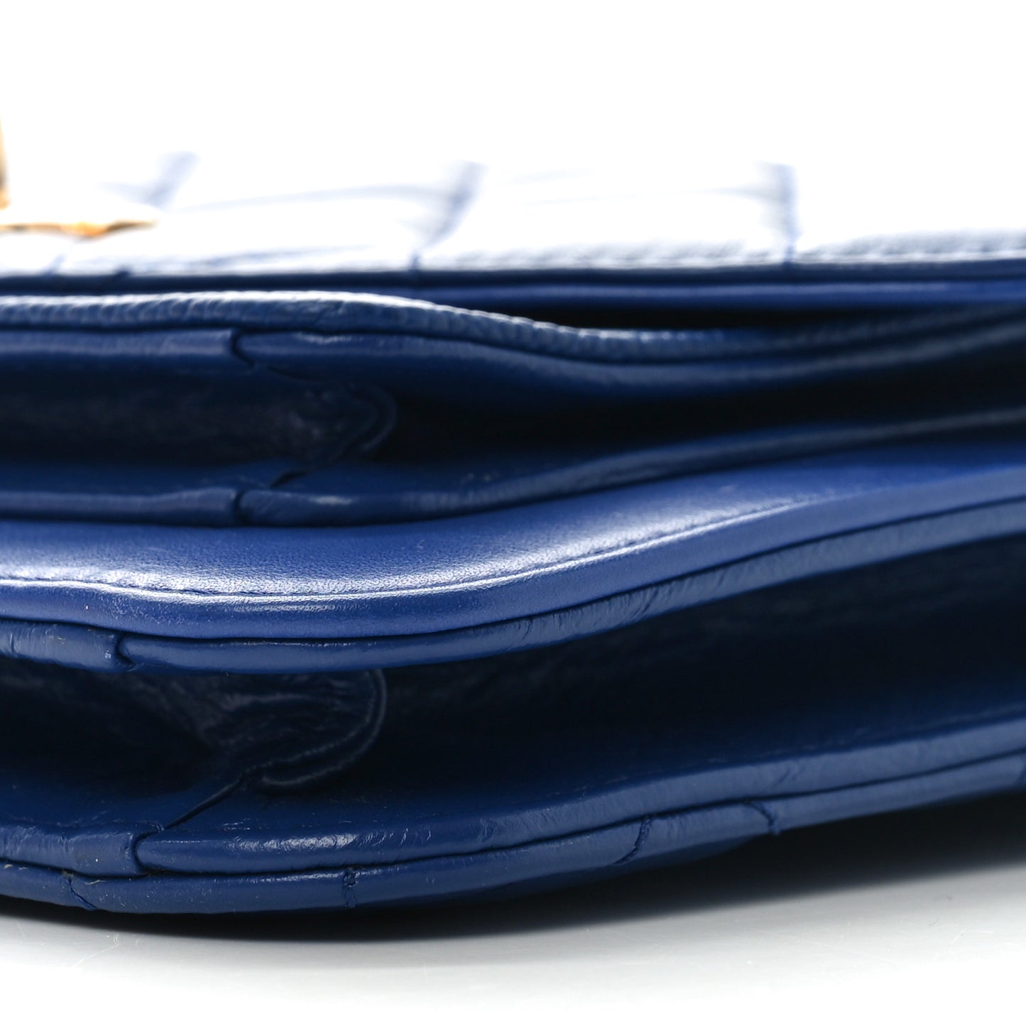 Calfskin Caviar Quilted Chain Handle Flap Blue