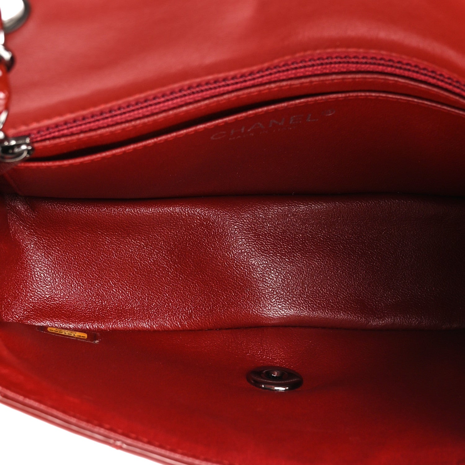 Chanel Patent Calfskin Quilted Mini Rectangular Flap Dark Red 5 of 12