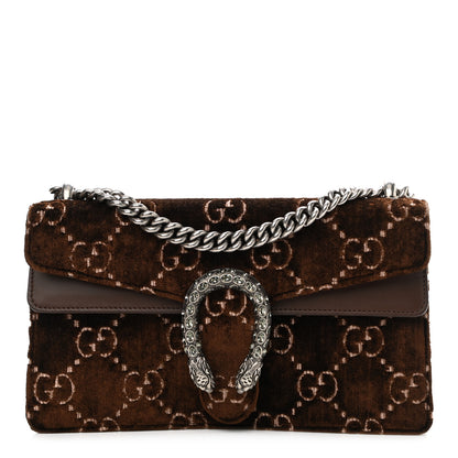 Gucci Velvet Moon Calfskin Crystal GG Monogram Small Dionysus Shoulder Bag Brown Vintage Cocoa Black Diamond 1 of 10