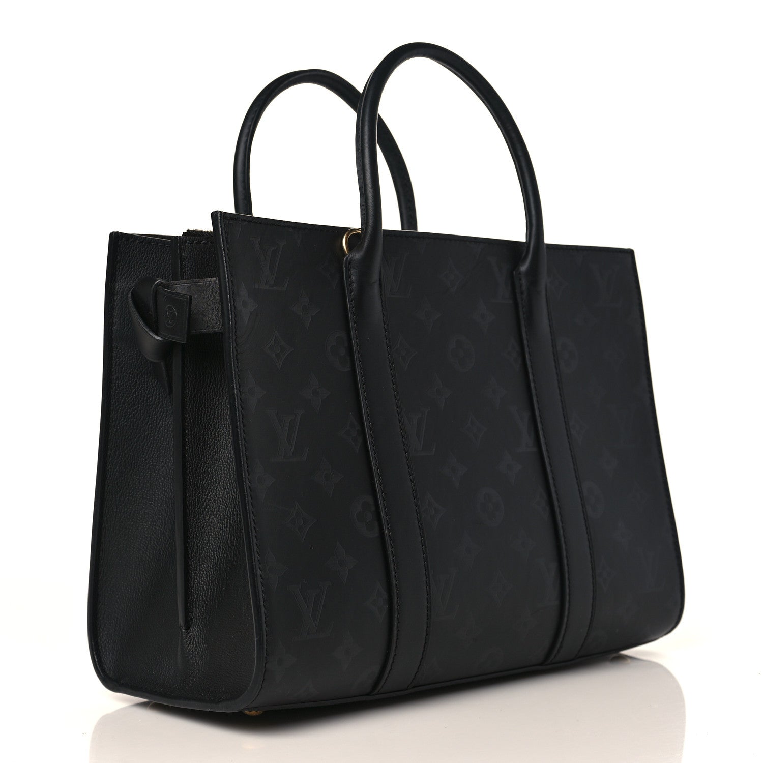 Louis Vuitton Monogram Cuir Plume Very Tote MM Black 3 of 8