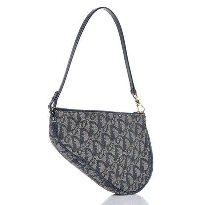Christian Dior Monogram Mini Saddle Pochette Navy 3 of 7