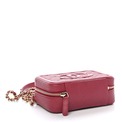 Chanel Caviar Quilted Filigree Vanity Clutch With Chain Dark Pink 4 of 9