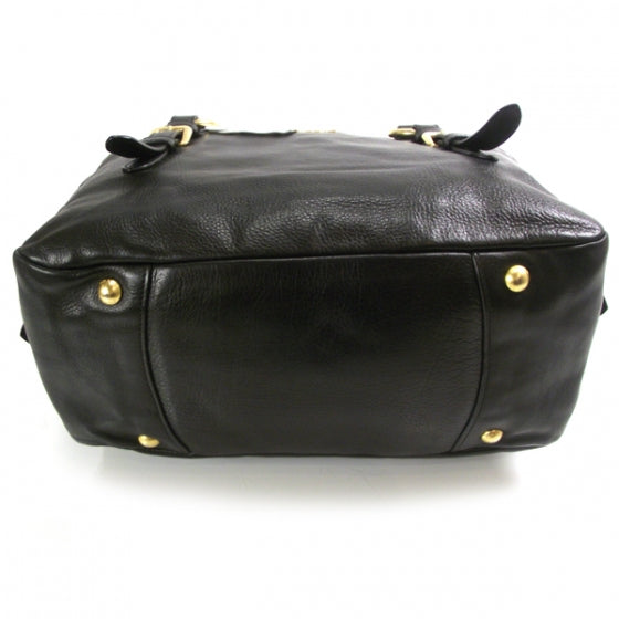 Prada Vitello Daino Shoulder Bag Black 4 of 11