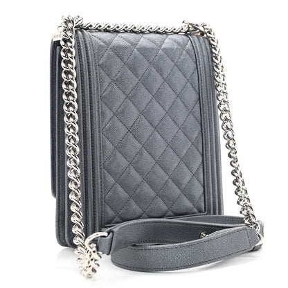 Chanel Iridescent Caviar Quilted North South Boy Flap Grey 3 of 11