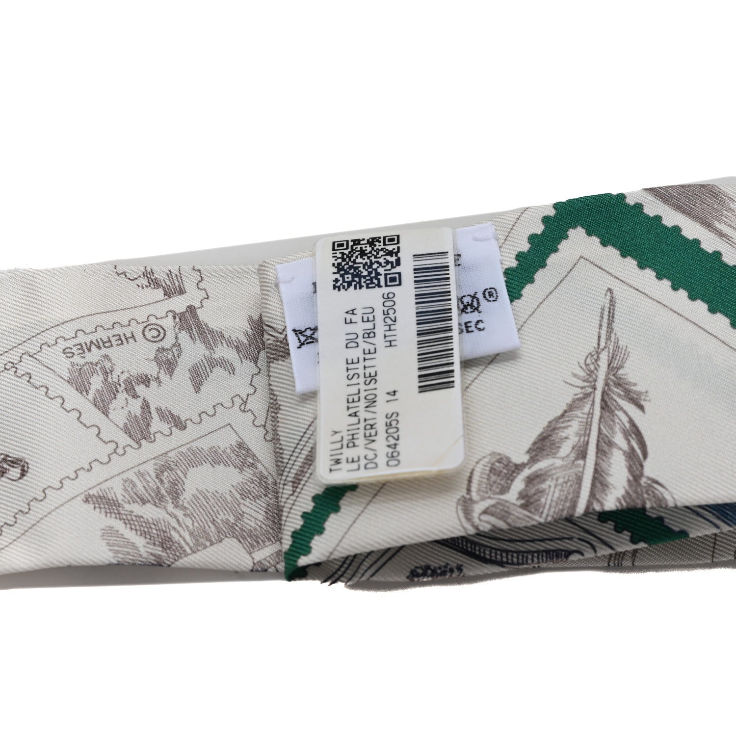Hermes Silk Le Philateliste Du Faubourg Twilly Vert Noisette Bleu 3 of 3