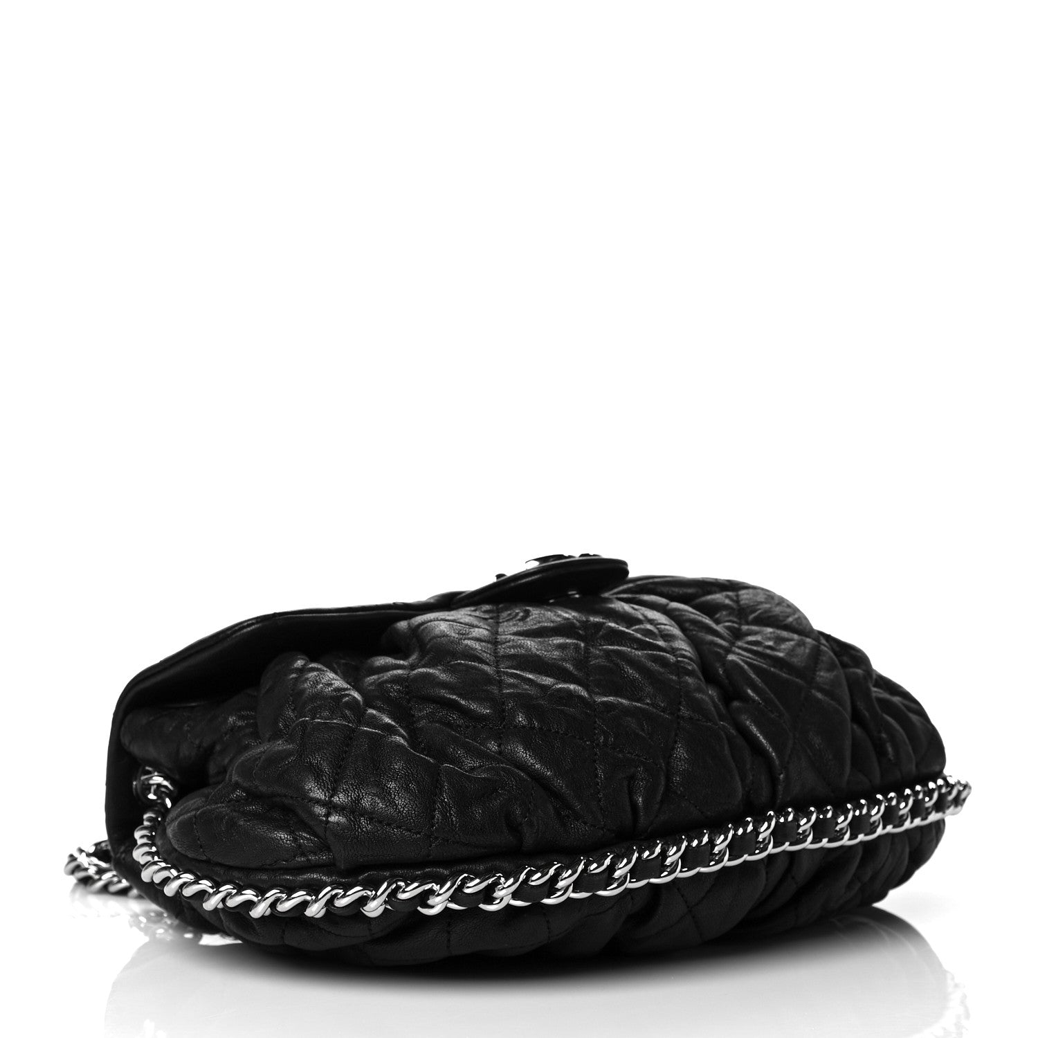 Chanel Washed Lambskin Quilted Medium Chain Around Messenger Black 4 of 12