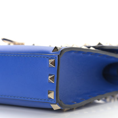 Valentino Garavani Vitello Medium Rockstud Flip Lock Crossbody Bag Acid Blue 9 of 11