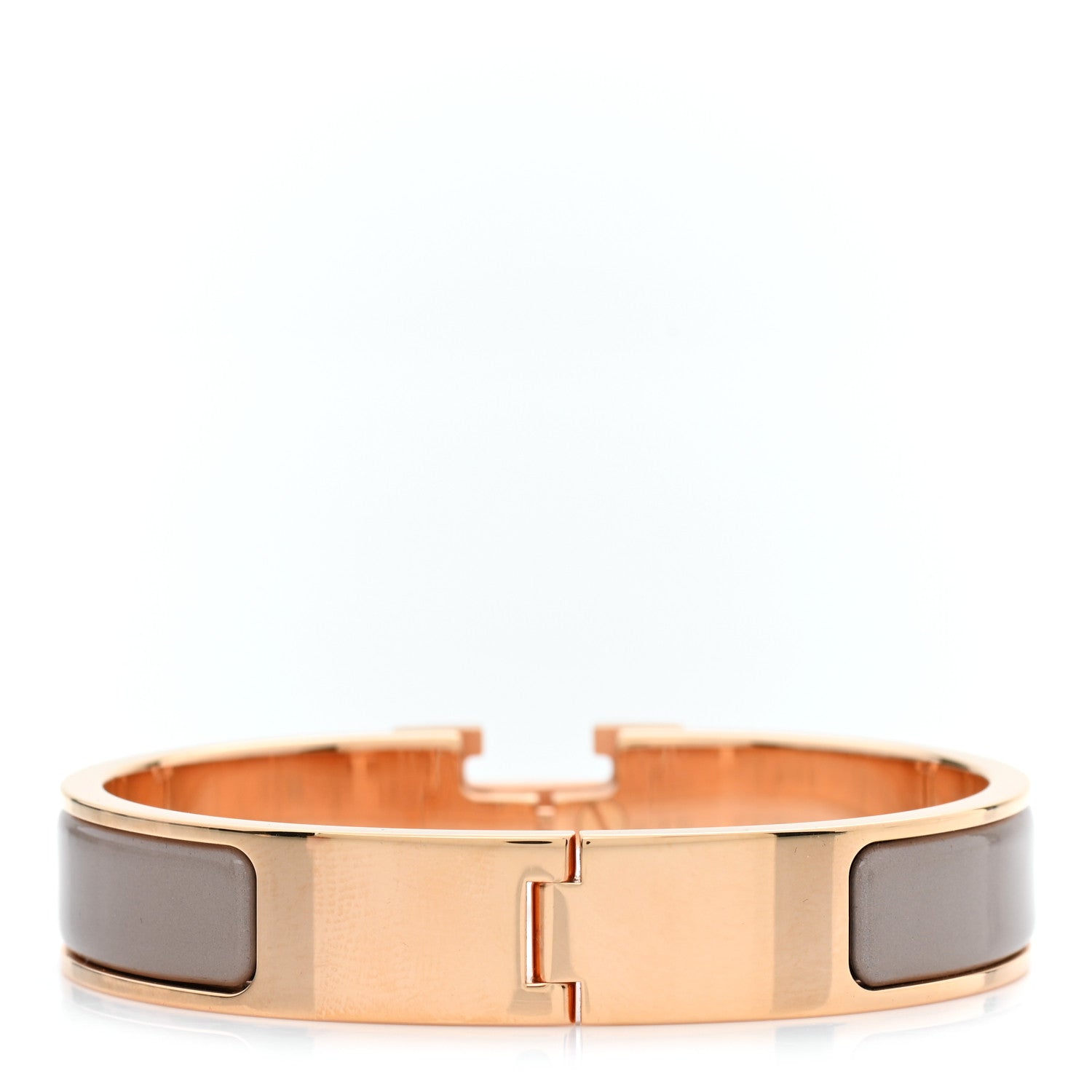 Hermes Enamel Clic Clac H Narrow Bracelet PM Marron Glace 3 of 5