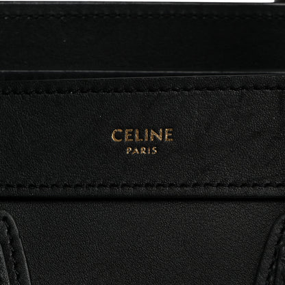 Celine Smooth Calfskin Nano Luggage Black 6 of 10