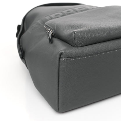 Burberry Calfskin Logo Embossed Backpack Charcoal Grey 7 of 8