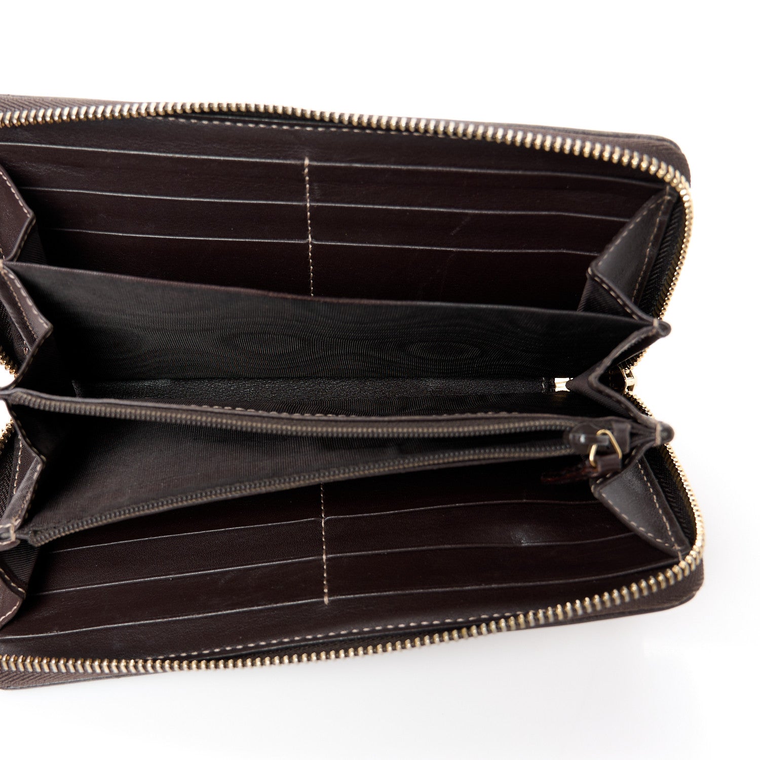 Gucci Monogram Margaux Calfskin Lovely Zip Around Wallet Beige Ebony Cocoa 5 of 8