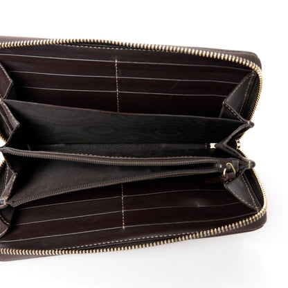 Gucci Monogram Margaux Calfskin Lovely Zip Around Wallet Beige Ebony Cocoa 5 of 8
