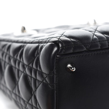 Christian Dior Lambskin Cannage Medium Lady Dior Black 12 of 16