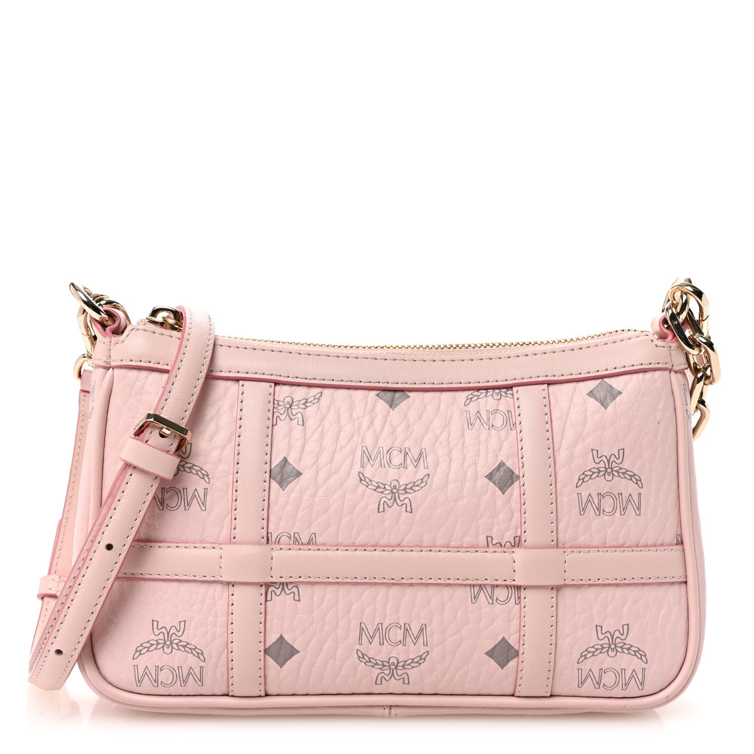 MCM Visetos Nappa Mini Delmy Chain Shoulder Bag Powder Pink 1 of 9