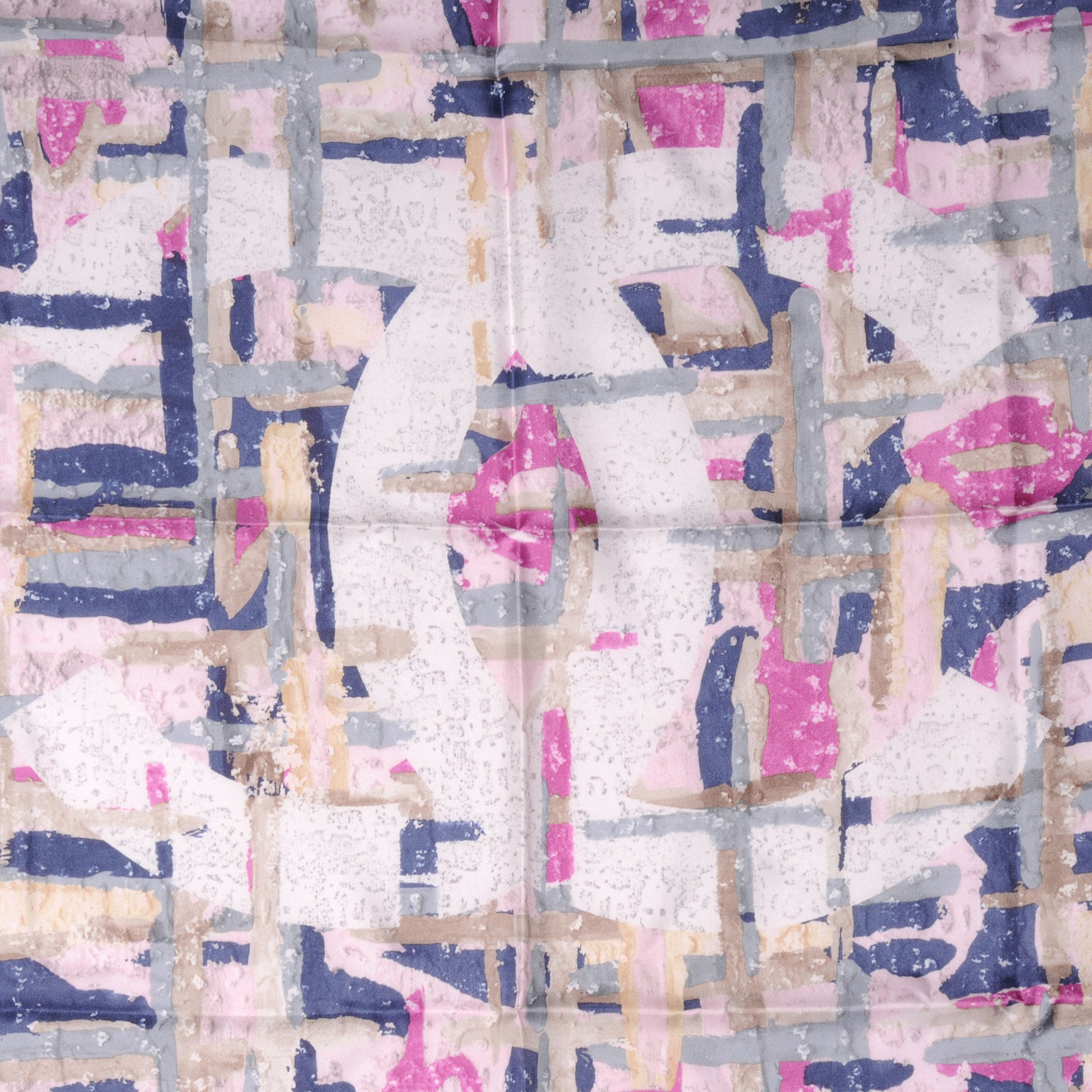 Chanel Silk Mosaic Watercolor CC Scarf Pink Multicolor 1 of 5
