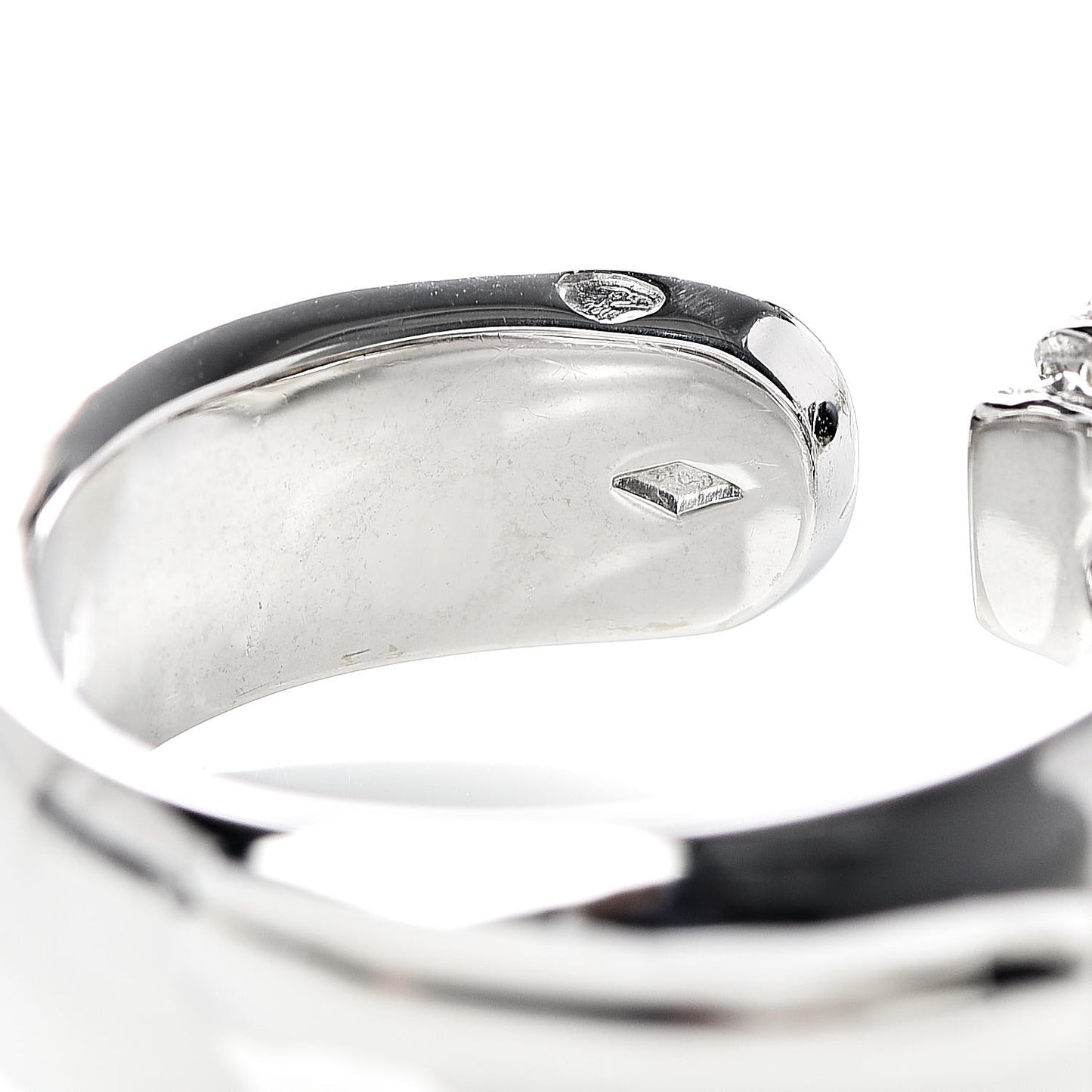 18K White Gold Diamond Black Onyx Emerald Panthere De Cartier Ring 54 7
