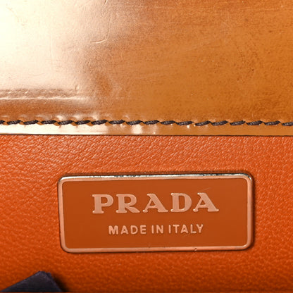 Prada Spazzolato Logo Print Framed Bag Ambra 6 of 9