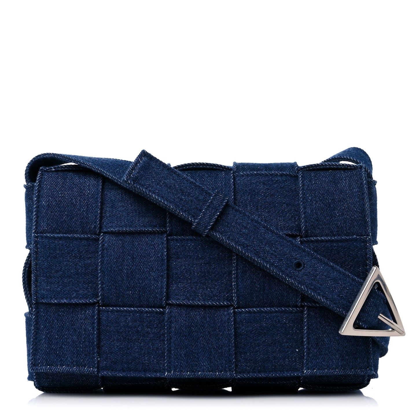 Denim Maxi Intrecciato Cassette Crossbody Bag Indigo