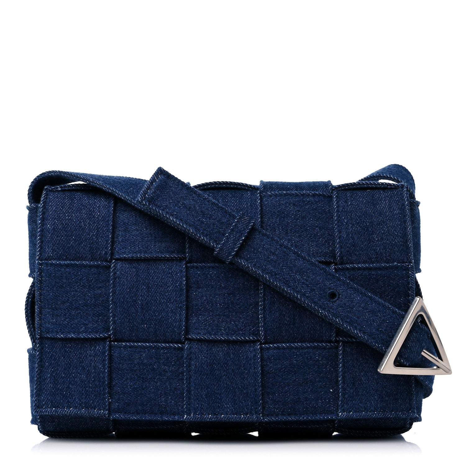 Bottega Veneta Denim Maxi Intrecciato Cassette Crossbody Bag Indigo 1 of 8