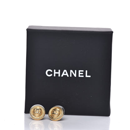 Chanel CC Button Earrings Gold 5 of 5