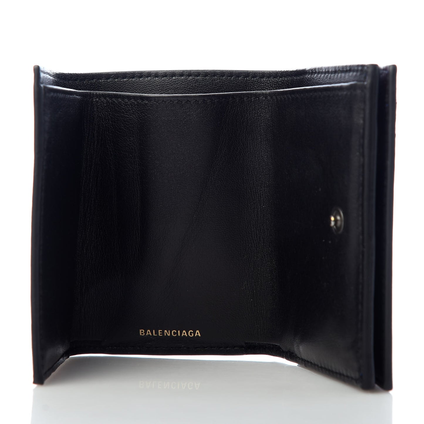 Smooth Calfskin Logo Rainbow Mini Ville Trifold Wallet Multicolor
