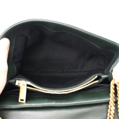 Saint Laurent Calfskin Y Quilted Monogram Small Loulou Chain Satchel Olive 5 of 10