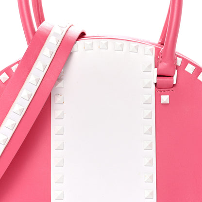 Valentino Garavani Vitello Colorblock Free Rockstud Top Handle Shoulder Bag Pink Optic White 7 of 13