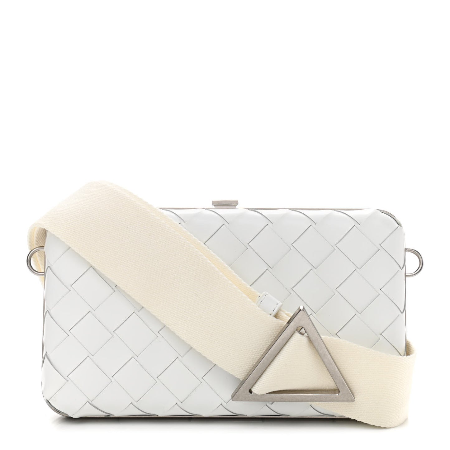 Spazzolato Intrecciato Mens Crossbody Messenger Bag White