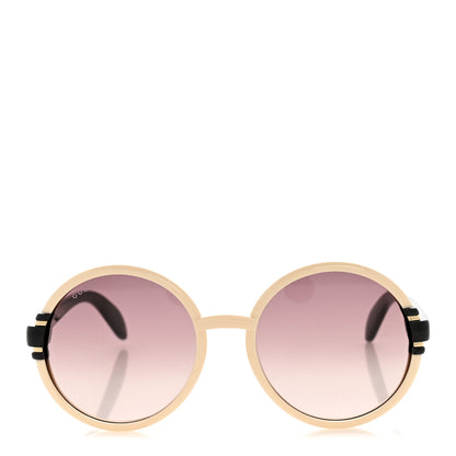 Gucci Acetate Round Sunglasses GG1067S White Black 2 of 8