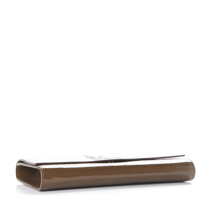 Saint Laurent Textured Patent Calfskin Large Belle De Jour Clutch Tobacco 3 of 8