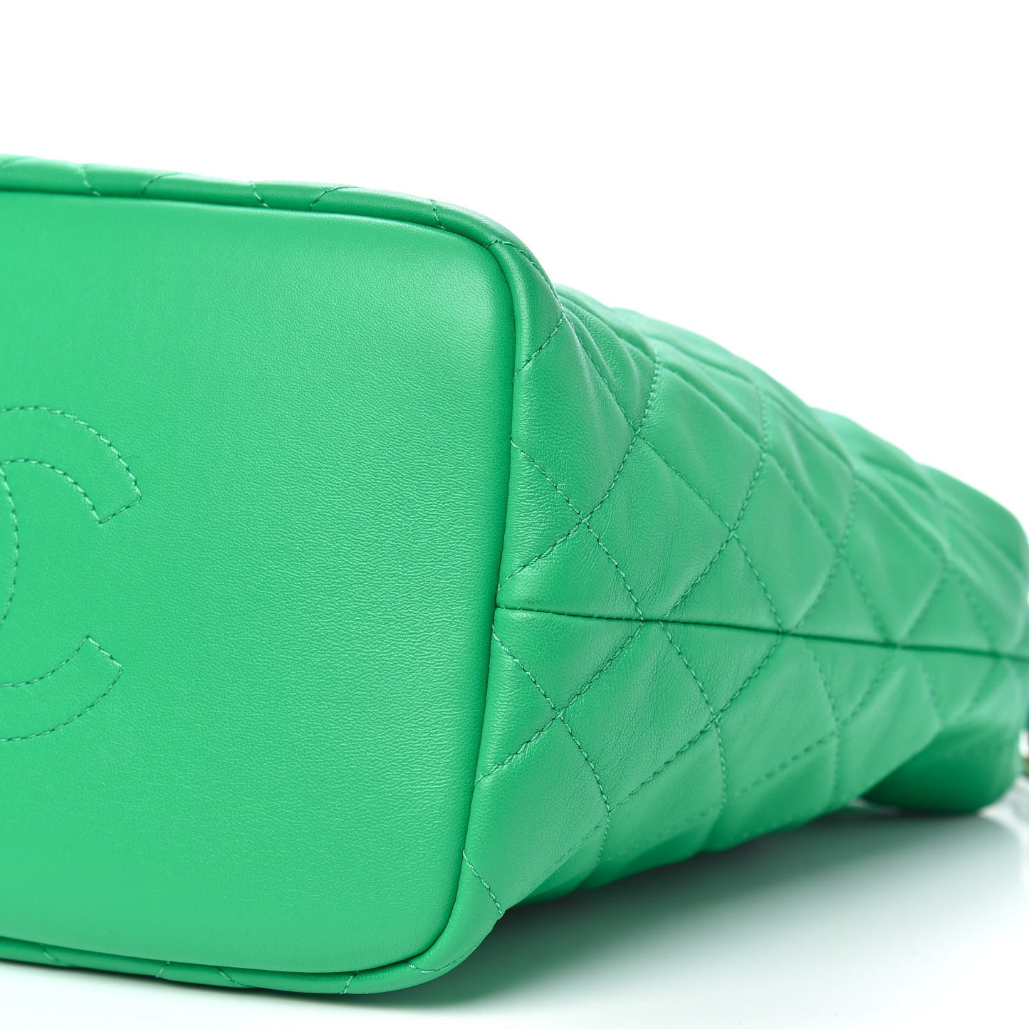 Lambskin Quilted Large Perfect Meeting Hobo Green