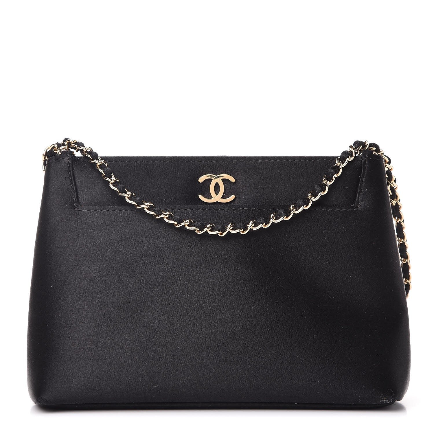 Chanel Satin Evening Bag Black 1 of 9