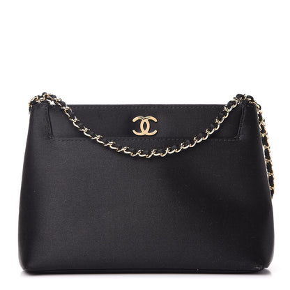 Chanel Satin Evening Bag Black 1 of 9