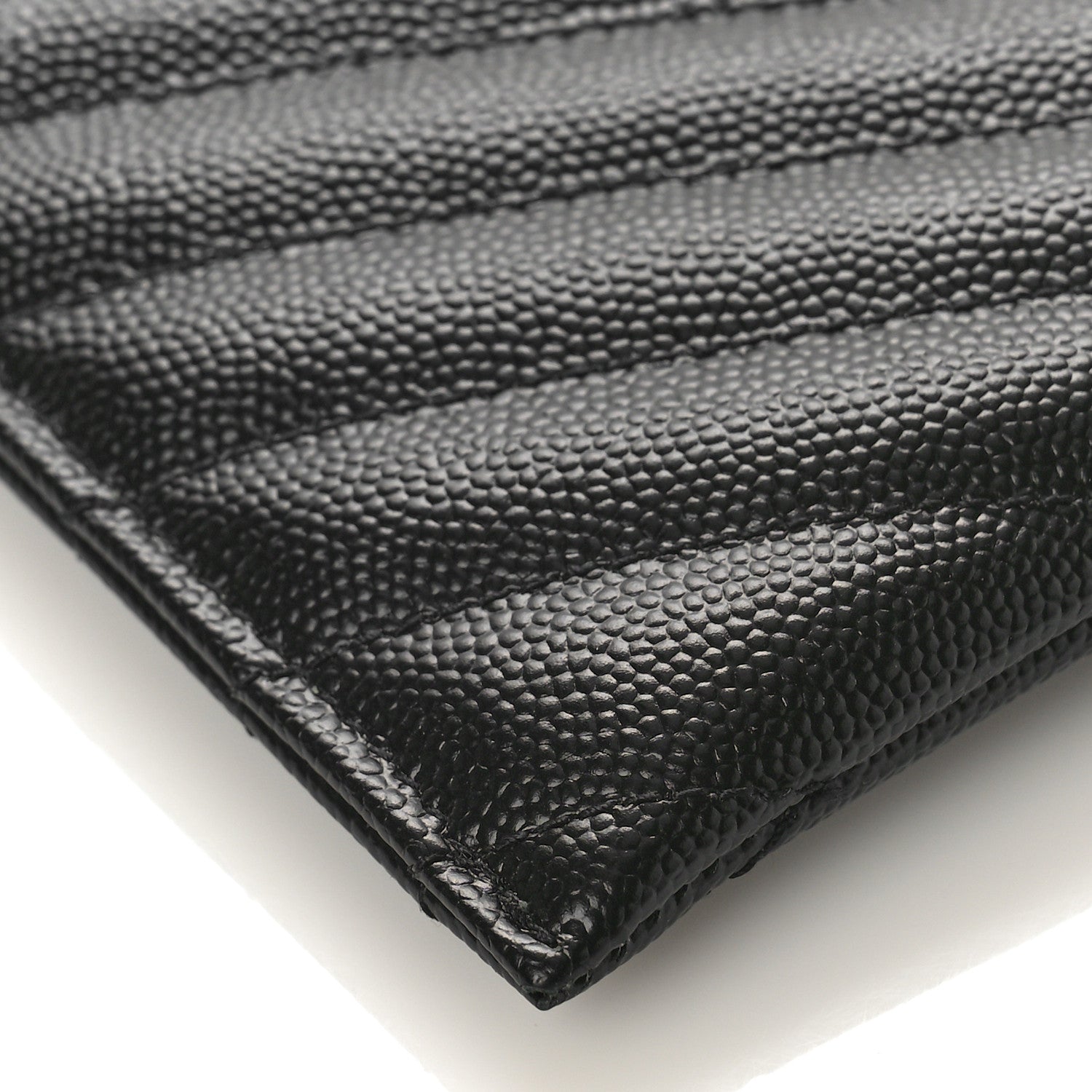 Saint Laurent Grain De Poudre Chevron Monogram Bill Pouch Black 7 of 9