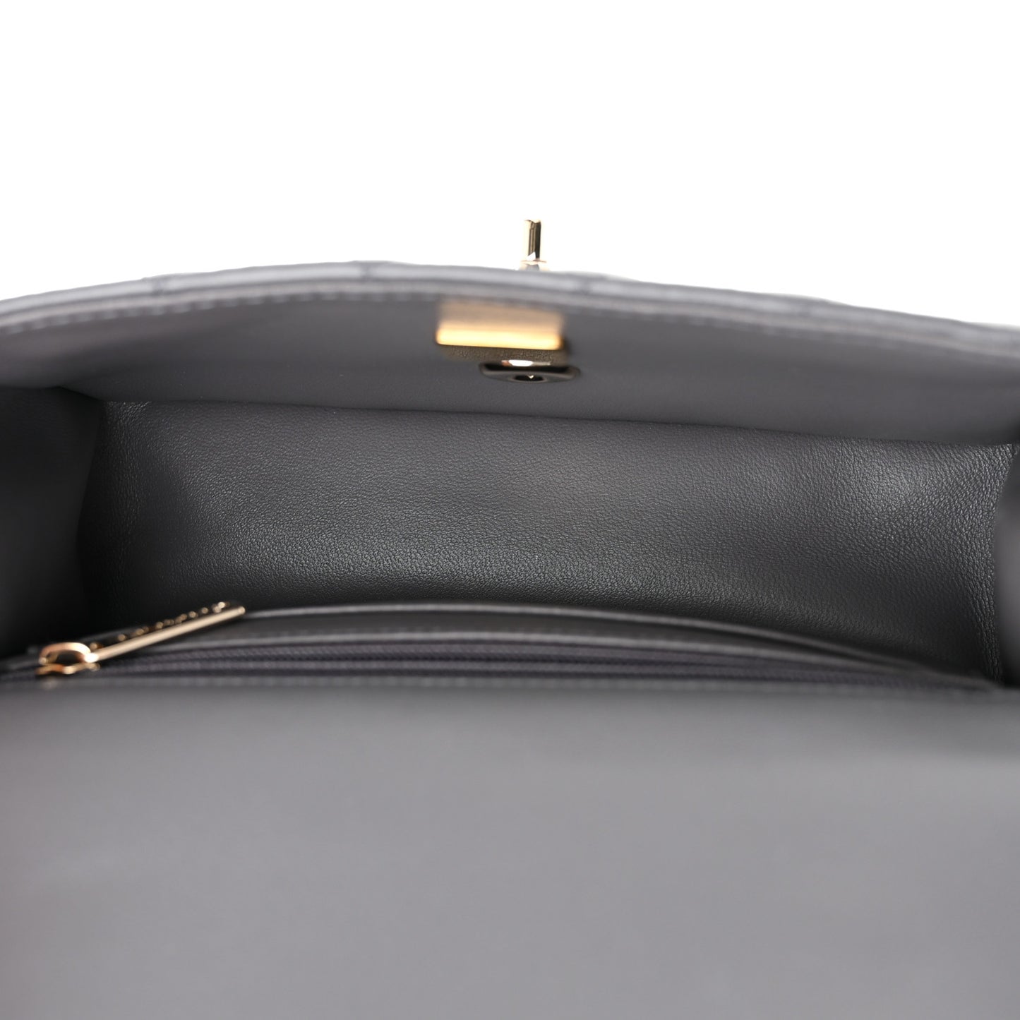 Lambskin Quilted Mini Chain Top Handle Rectangular Flap Grey