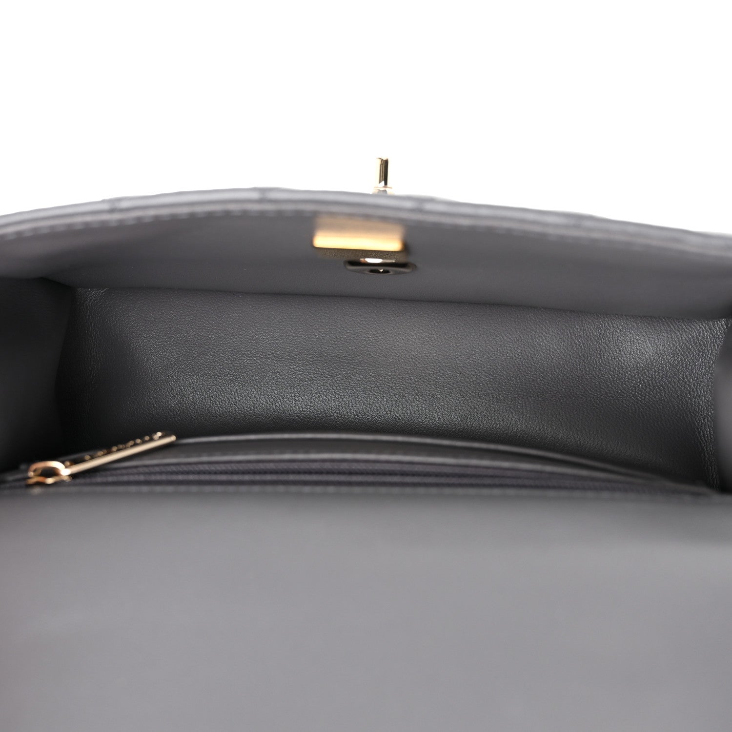 Chanel Lambskin Quilted Mini Chain Top Handle Rectangular Flap Grey 5 of 10