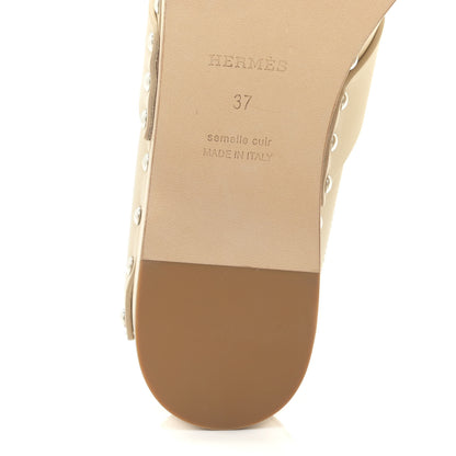 Hermes Calfskin Calya Mules 37 Hetre 9 of 12