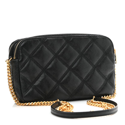 Saint Laurent Grained Lambskin Quilted Mini Becky Double Zip Bag Black 3 of 12