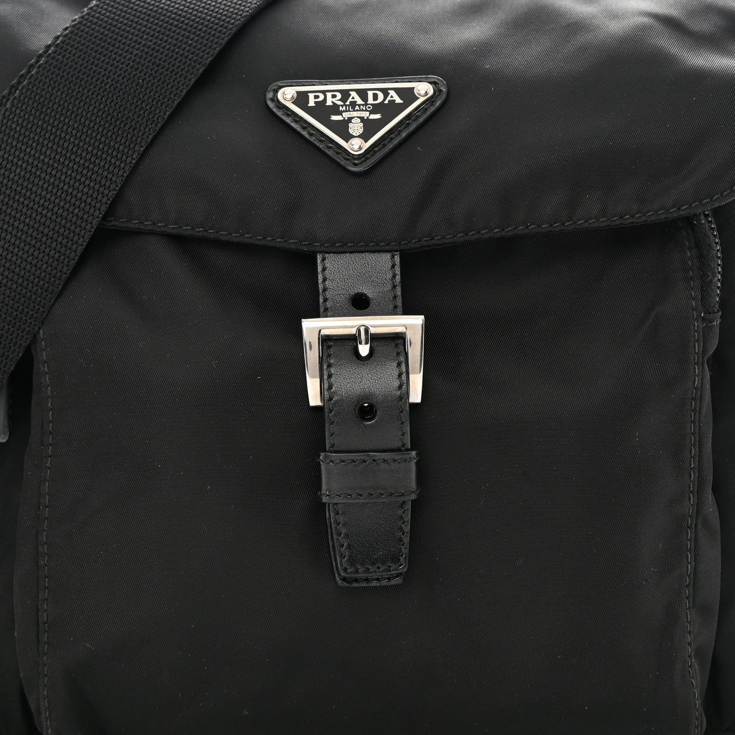 Tessuto Nylon Saffiano Small Vela Messenger Black