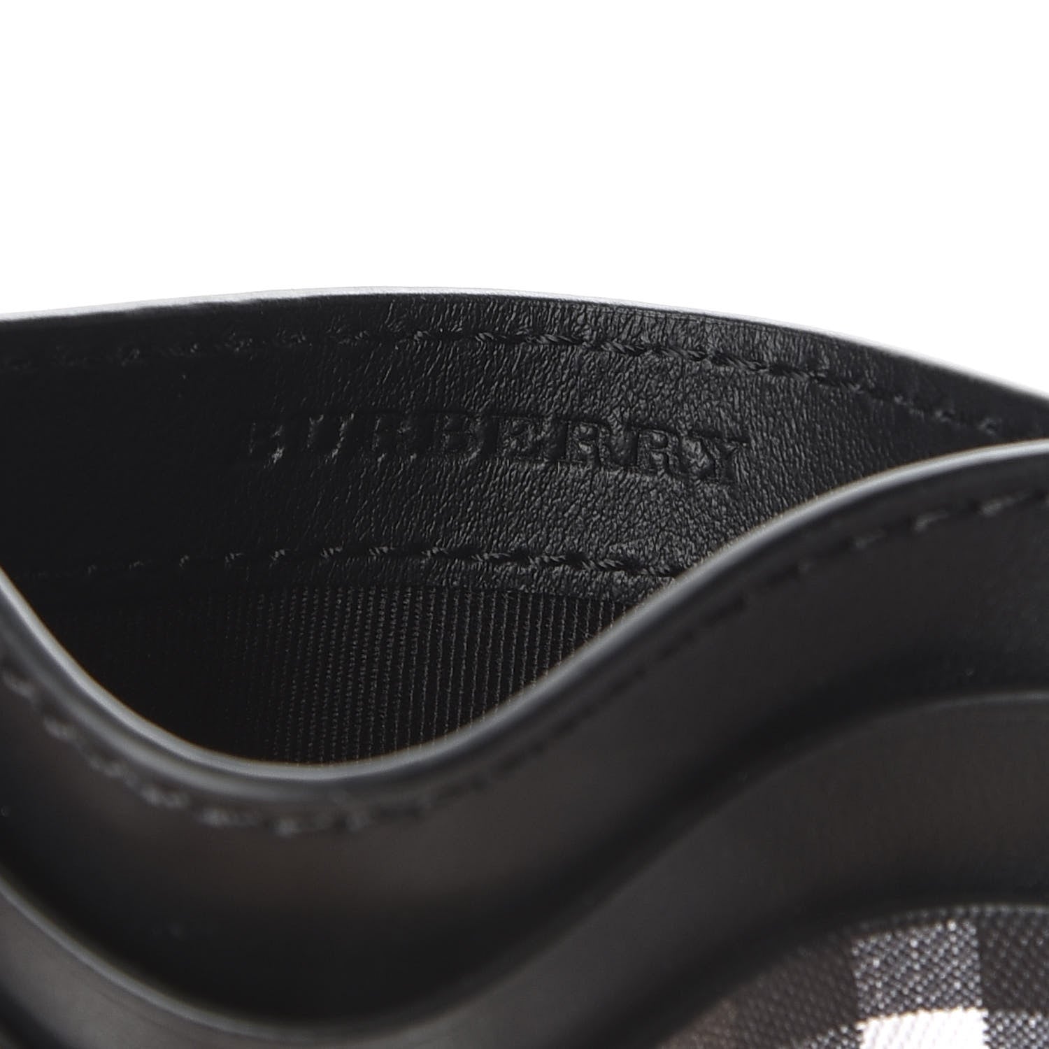 Burberry Vintage Check Calfskin Sandon Card Case Black 6 of 7