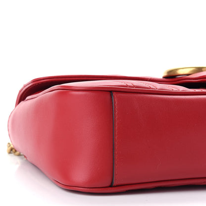 Gucci Calfskin Matelasse Small GG Marmont Shoulder Bag Hibiscus Red 8 of 9