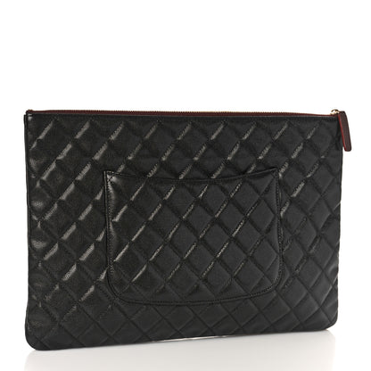 Chanel Caviar Quilted Large Cosmetic Case Black 3 of 9