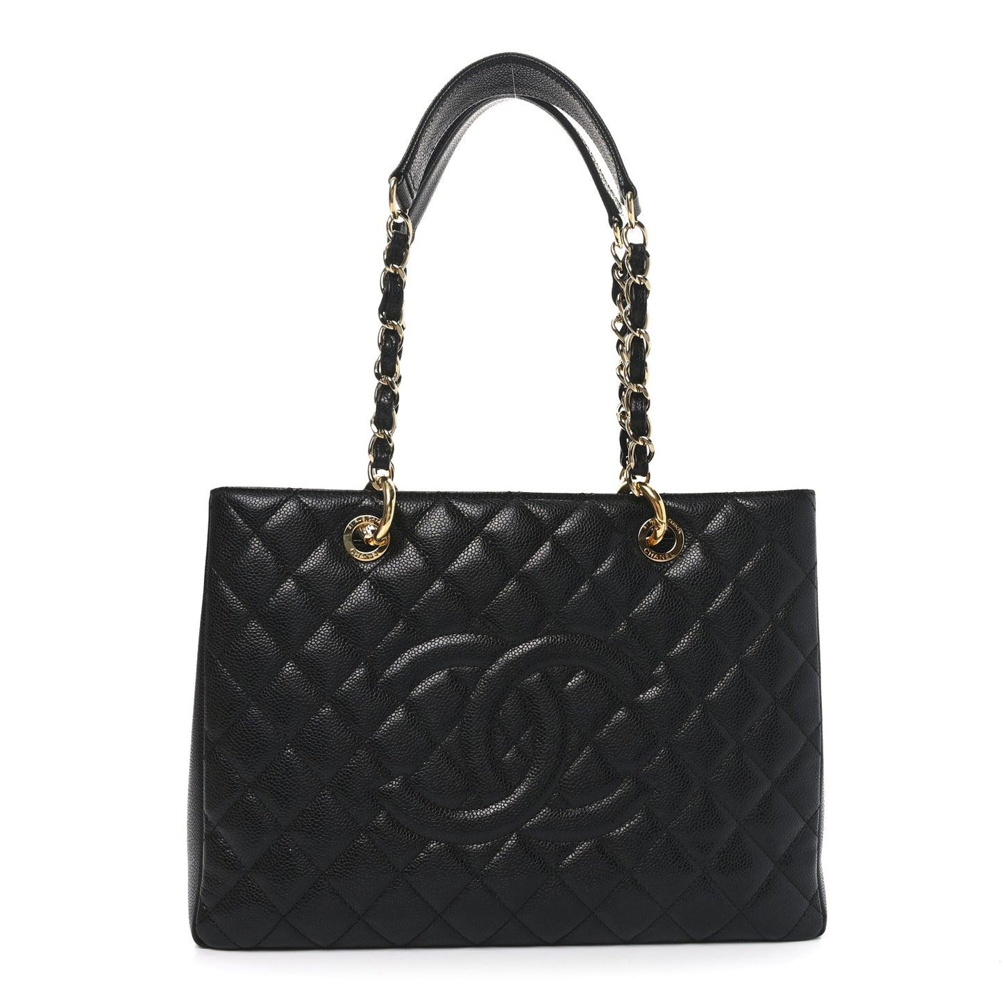 Caviar Quilted Grand Shopping Tote GST Black